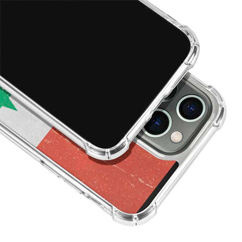 Syria Flag Distressed iPhone 14 Pro Clear Case
